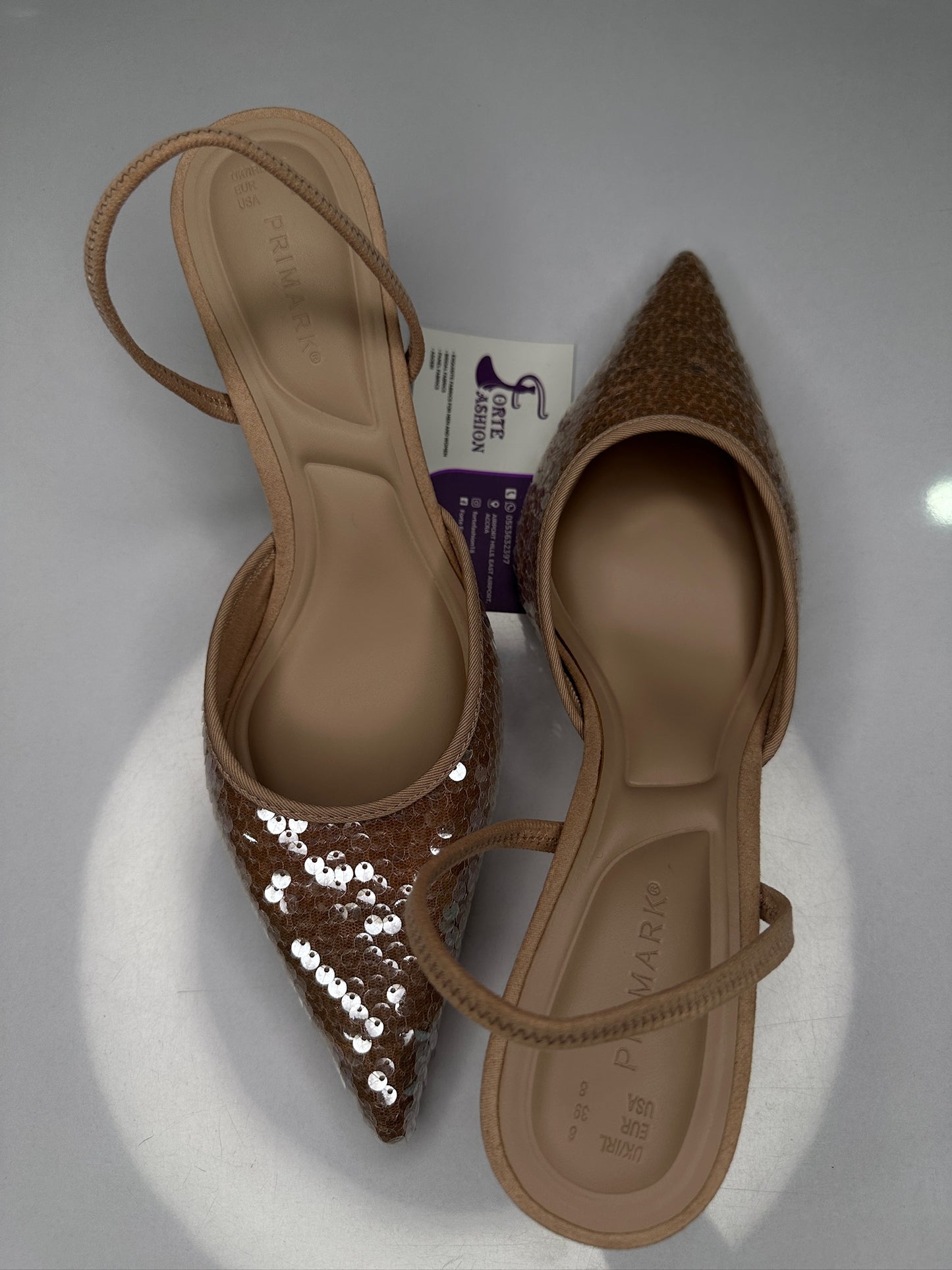 Slingback Sequins Detail Heels