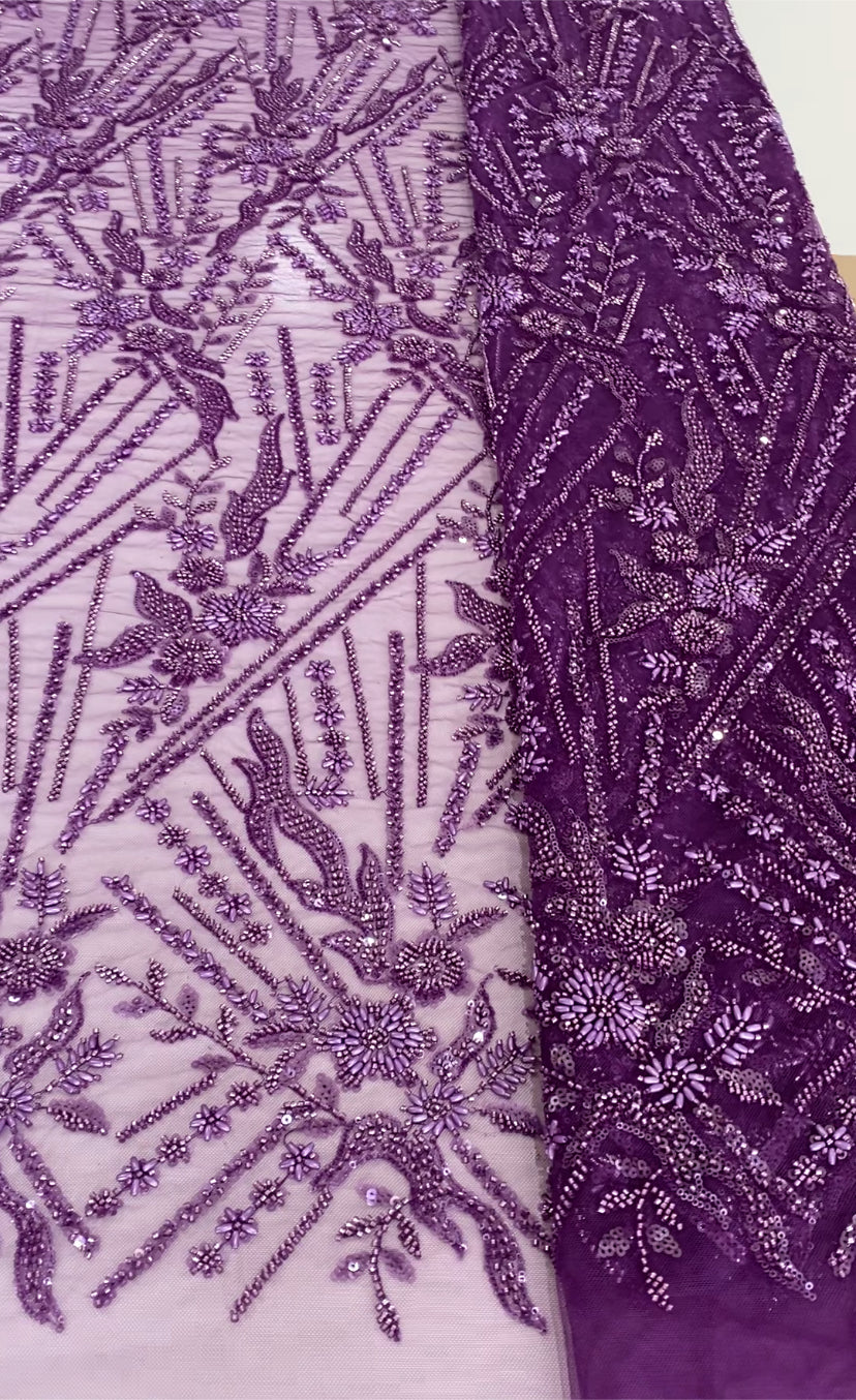 Purple Beaded Lace