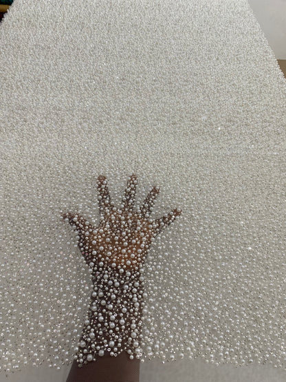 Beaded Lace with Bold Pearls