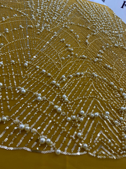 Beaded Lace with Bold Pearls