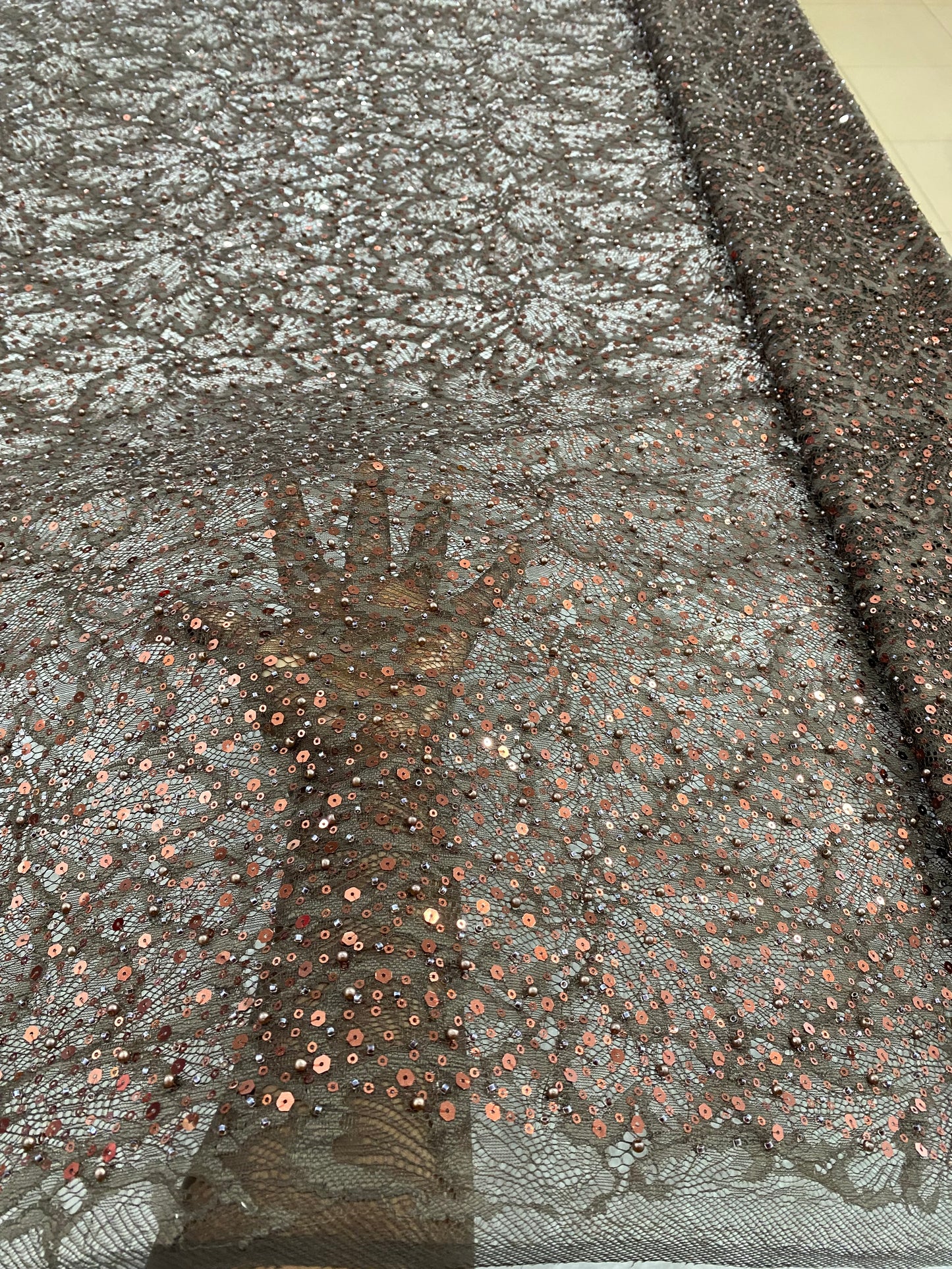 Beaded Chantily Lace