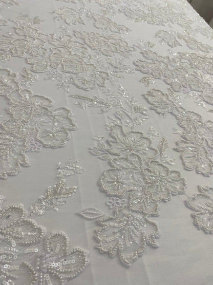 Beaded Lace with Chantily Pattern