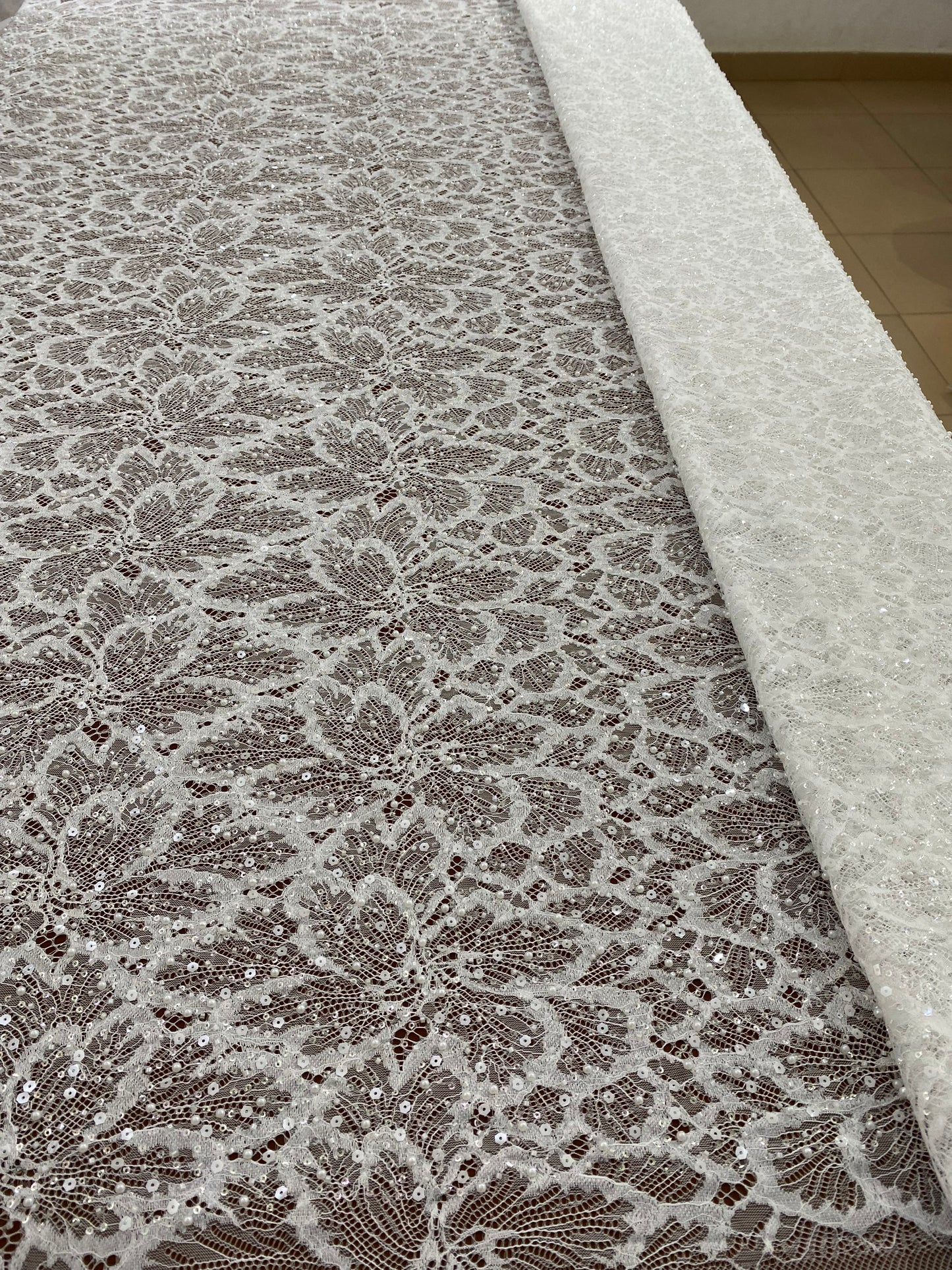 Beaded Chantily Lace