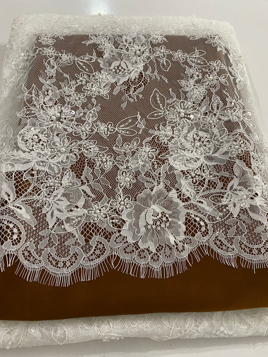 Beaded Chantily Lace