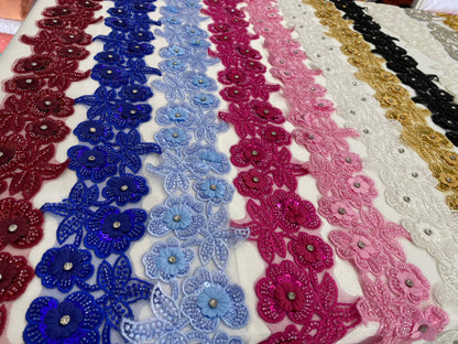 2D Beaded Embroidery Trimmings