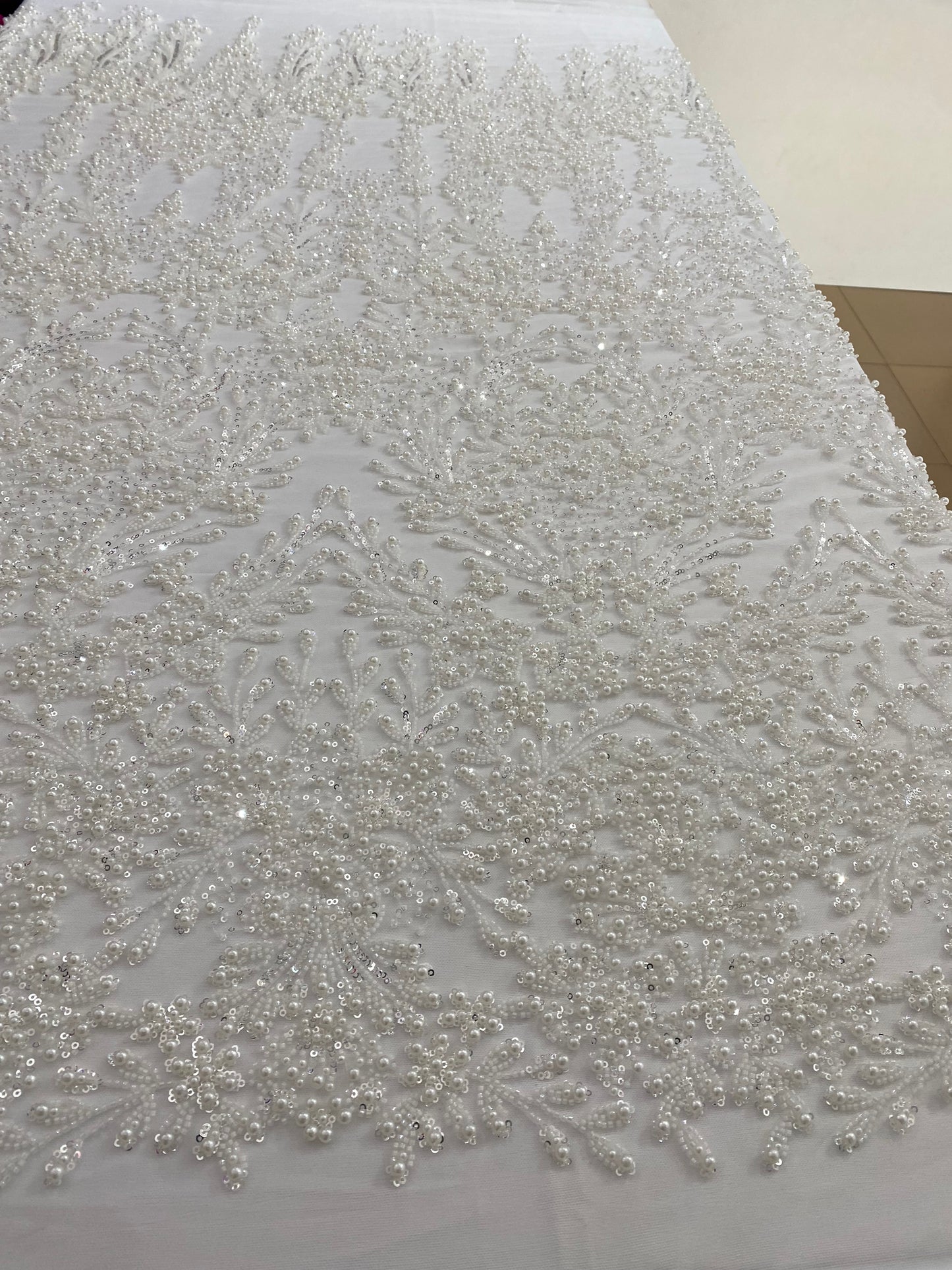 Beaded Lace with Pearls