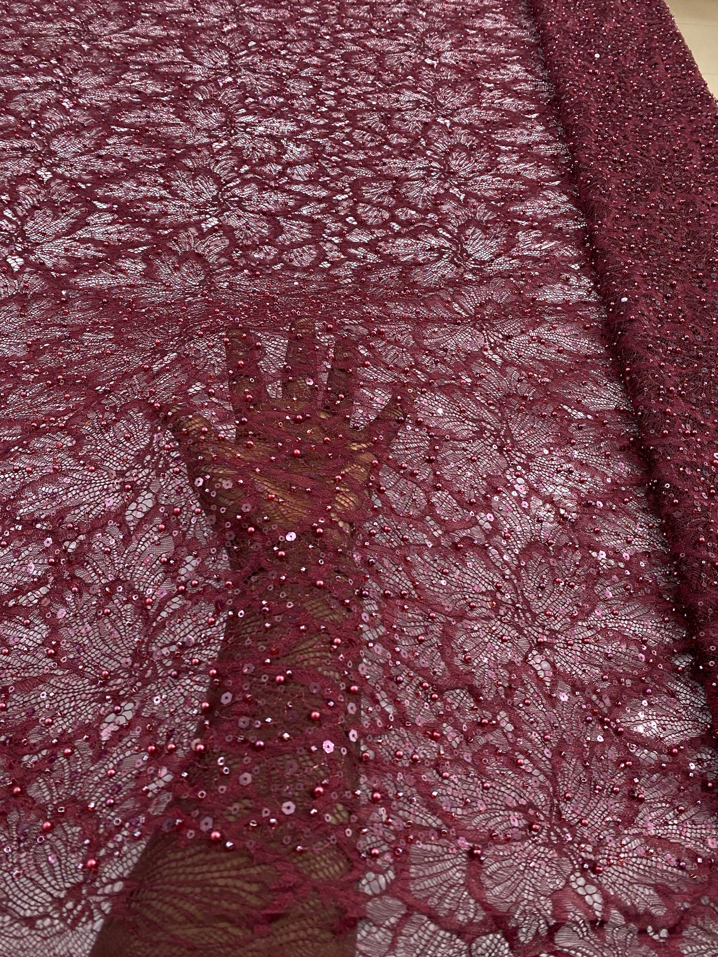 Beaded Chantily Lace