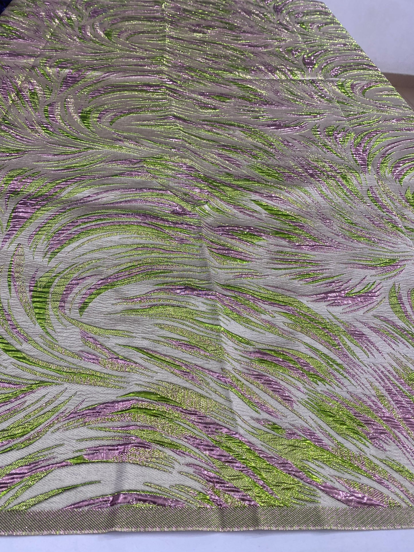 Pleated And Plain Brocade