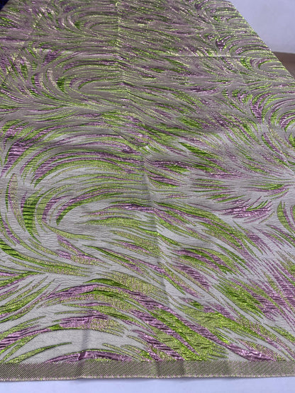 Pleated And Plain Brocade