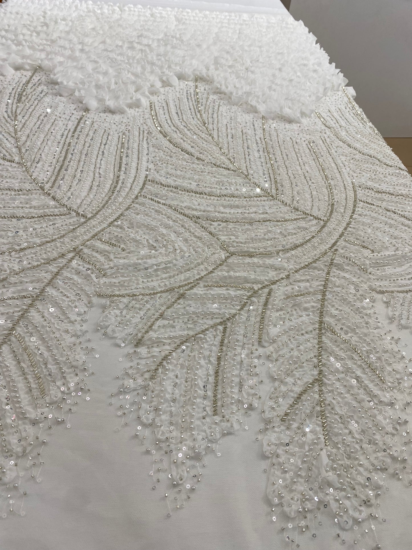 Beaded Lace with Ruffles