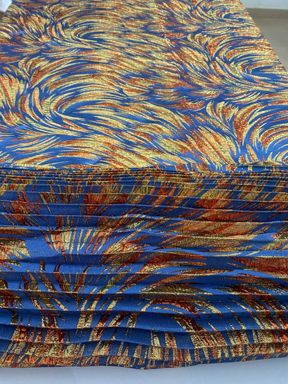 Pleated And Plain Brocade