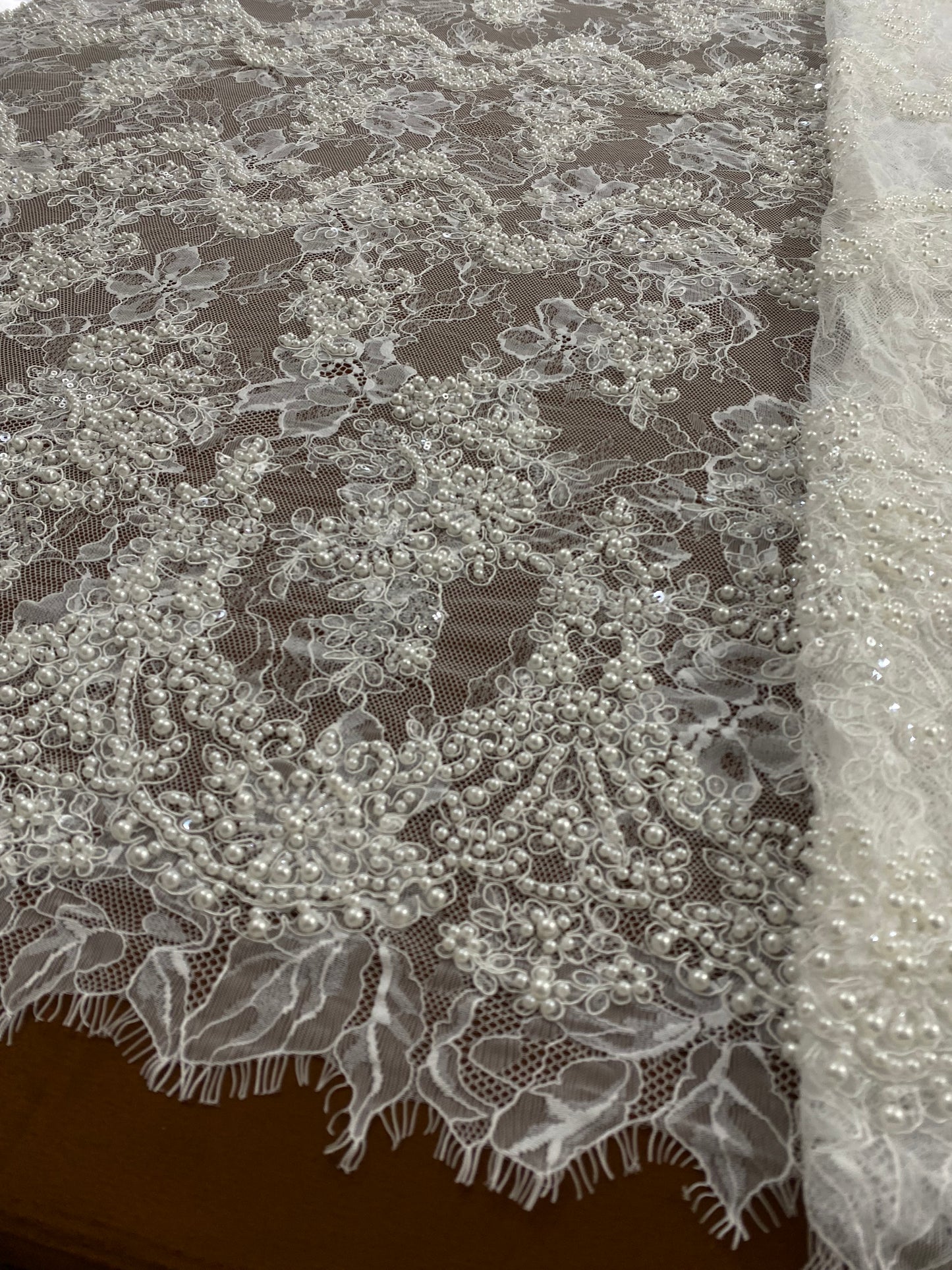 Beaded Chantily Lace
