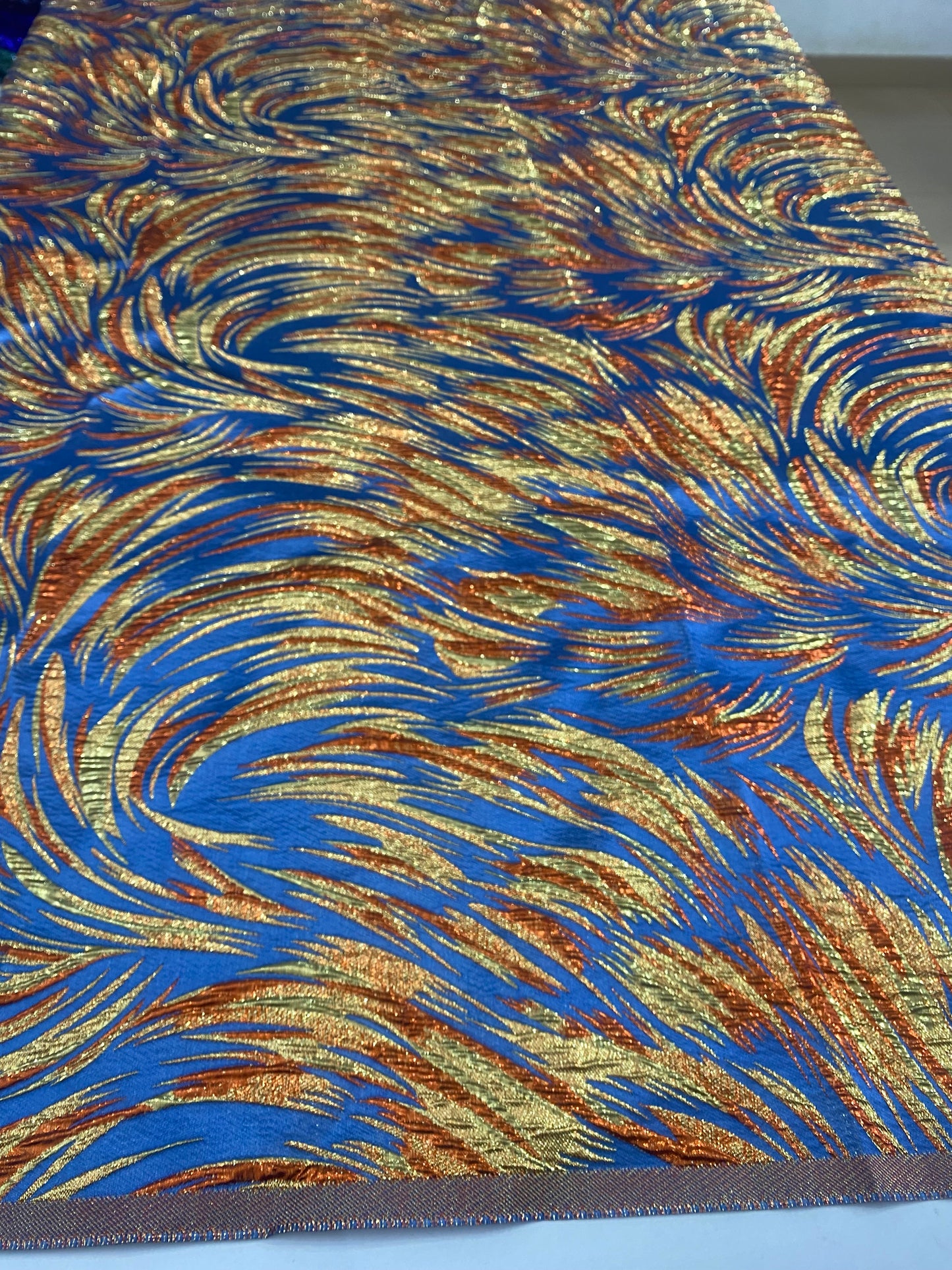 Pleated And Plain Brocade