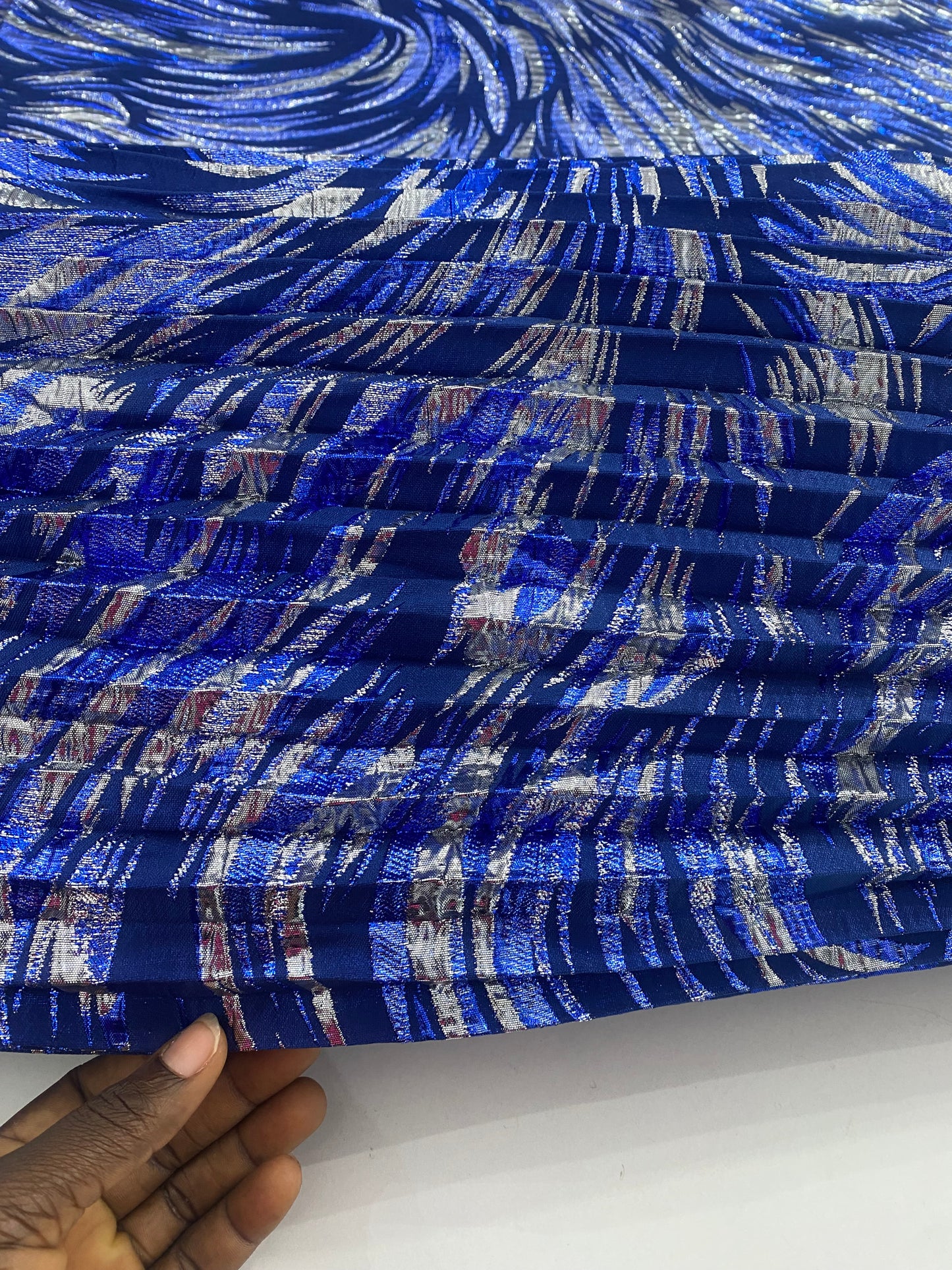 Pleated And Plain Brocade