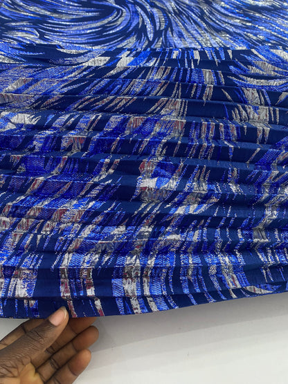 Pleated And Plain Brocade