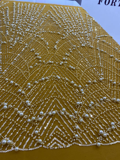 Beaded Lace with Bold Pearls