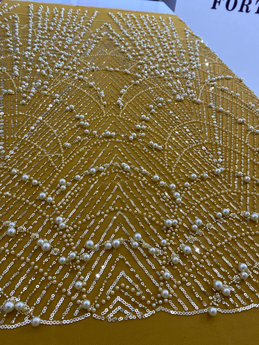 Beaded Lace with Bold Pearls