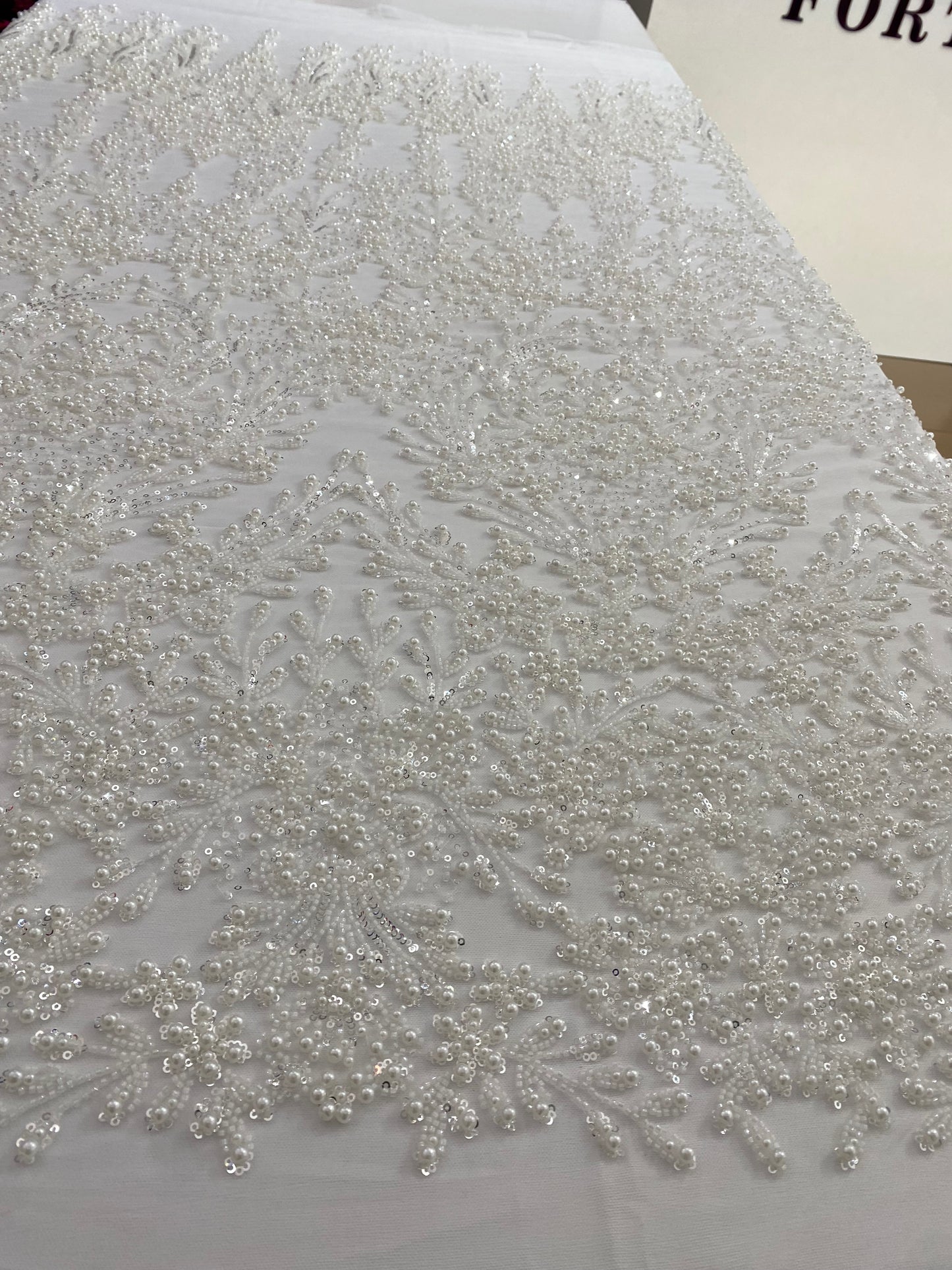 Beaded Lace with Pearls