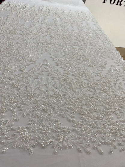 Beaded Lace with Pearls