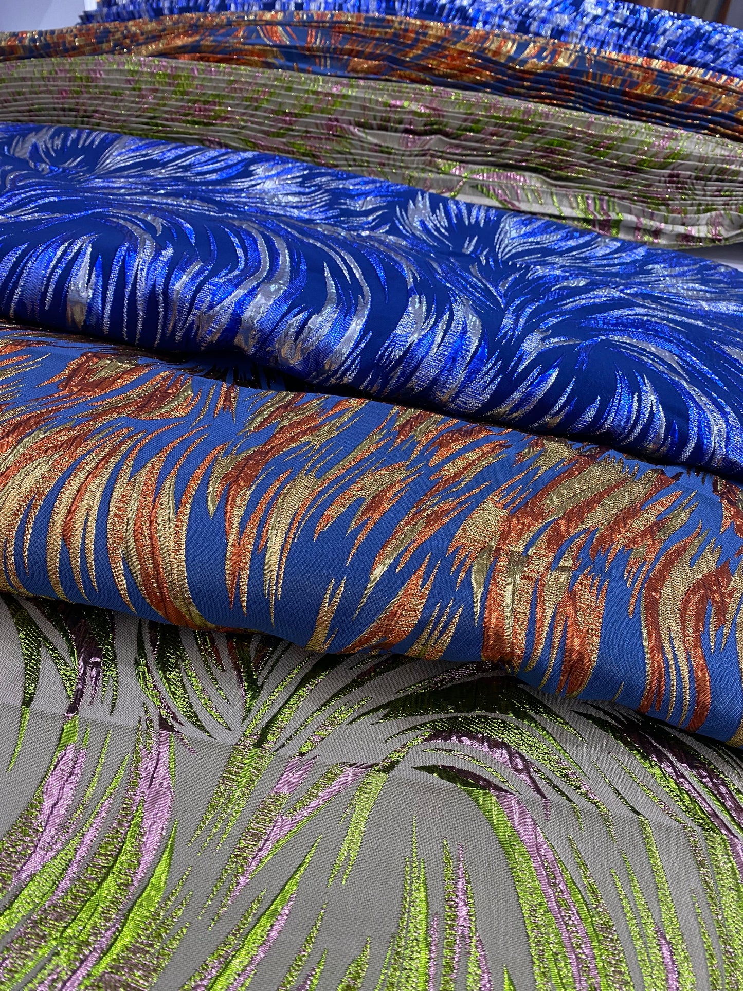 Pleated And Plain Brocade