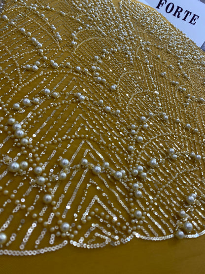 Beaded Lace with Bold Pearls