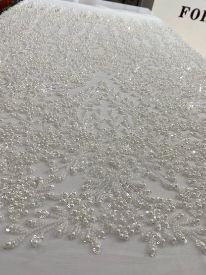 Beaded Lace with Pearls