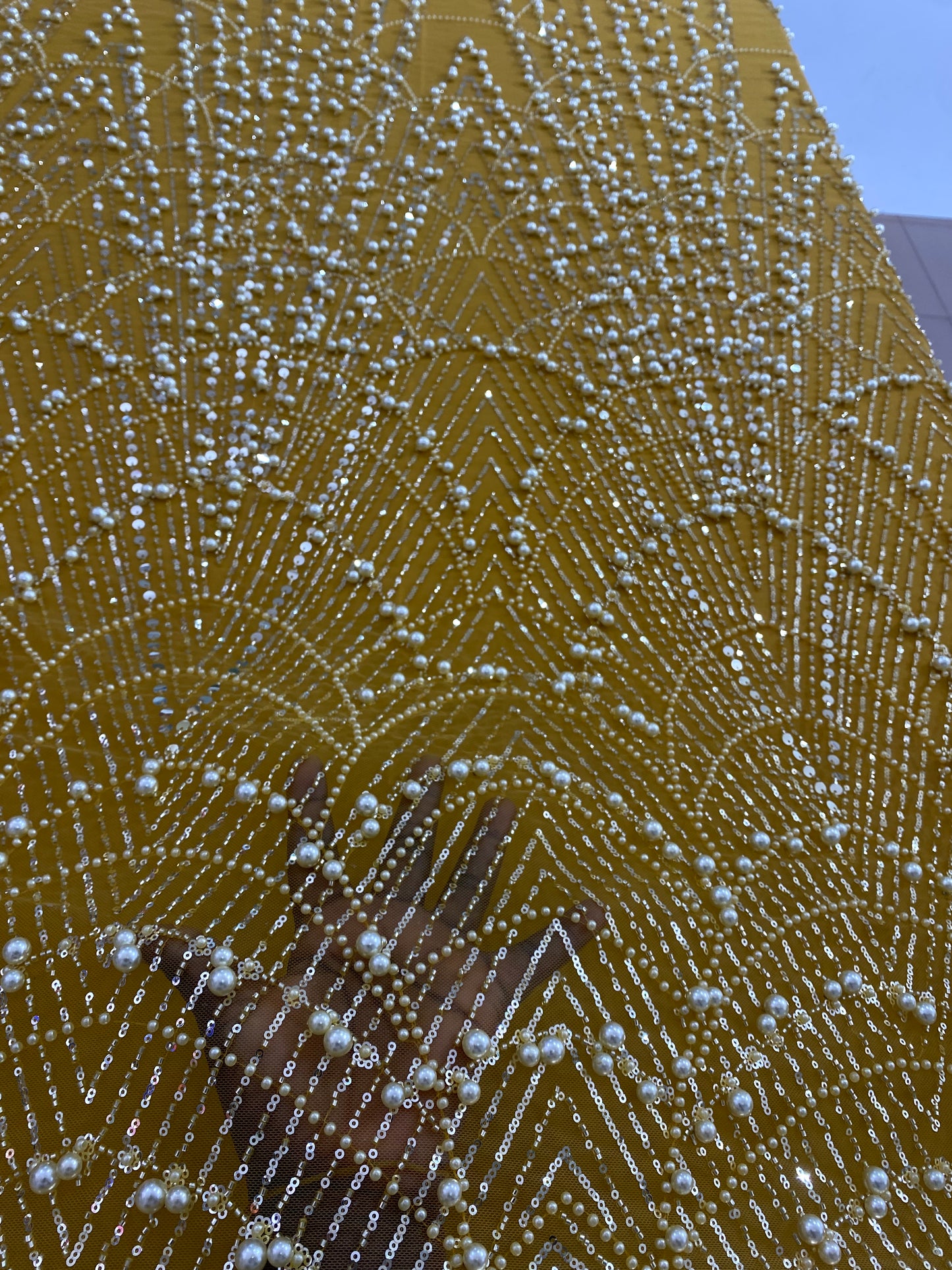 Beaded Lace with Bold Pearls