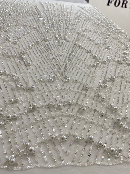 Beaded Lace with Bold Pearls