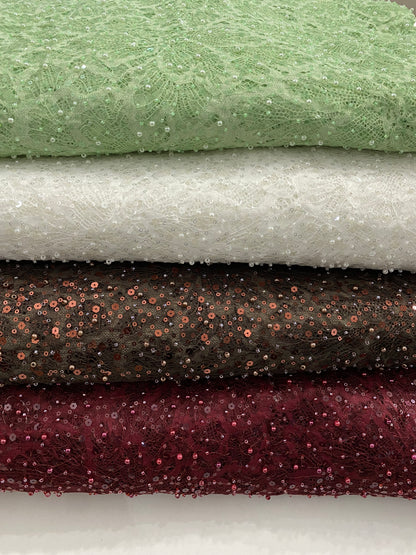 Beaded Chantily Lace