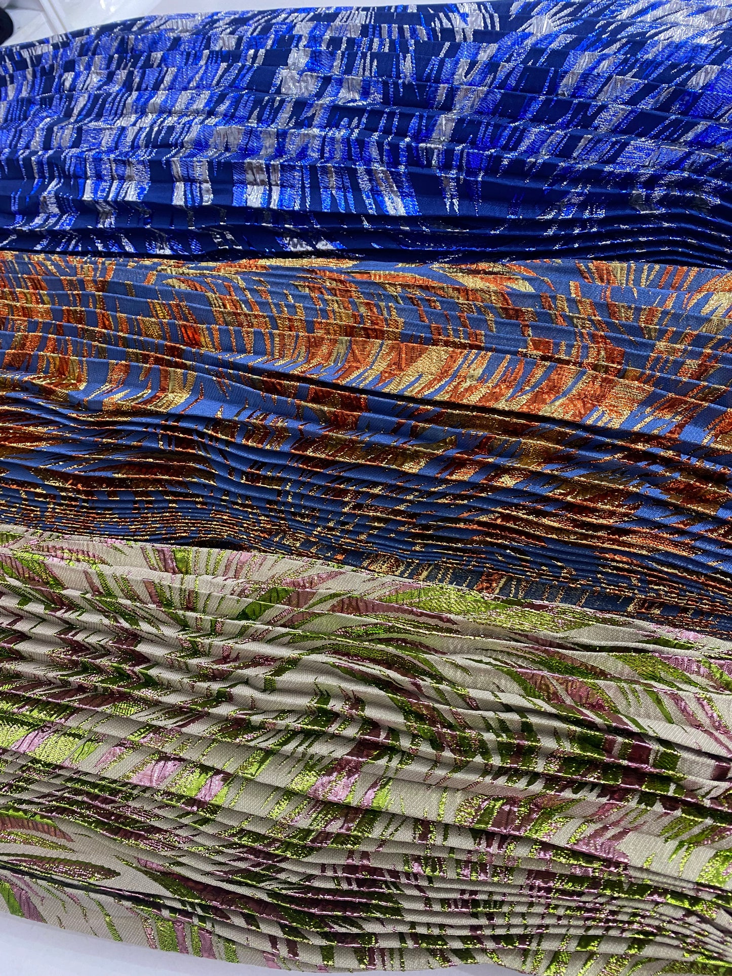 Pleated And Plain Brocade