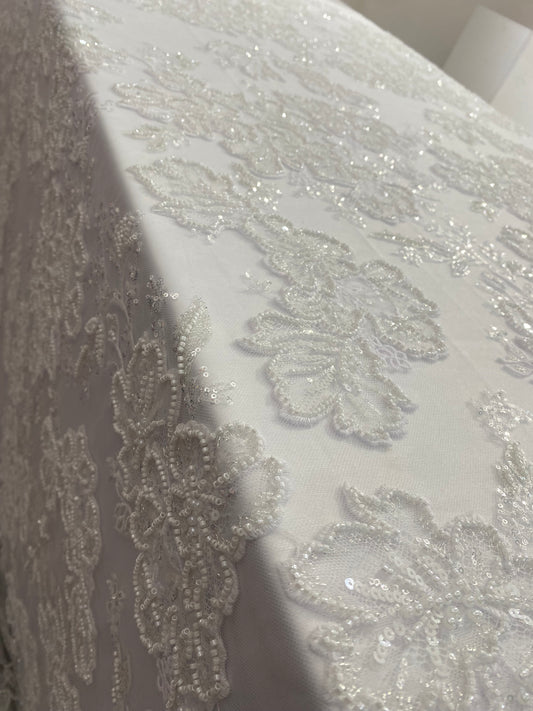 Beaded Chantily Lace