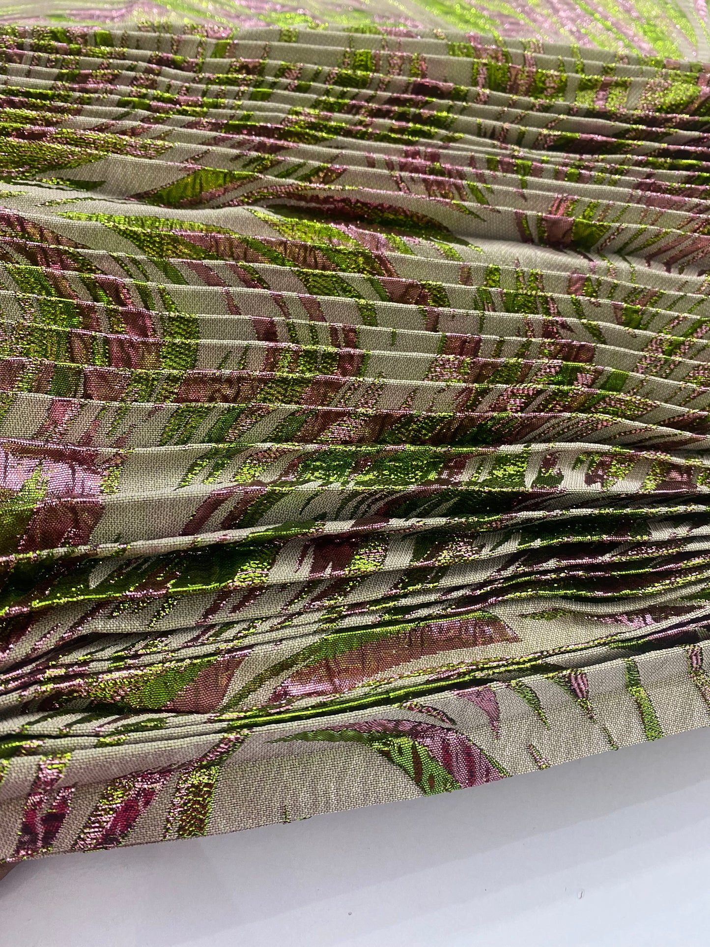 Pleated And Plain Brocade