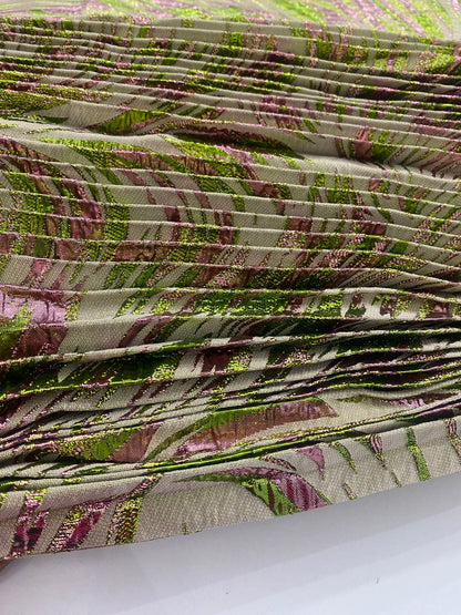 Pleated And Plain Brocade