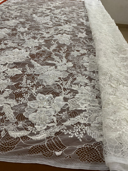 3D Beaded Chantily Lace