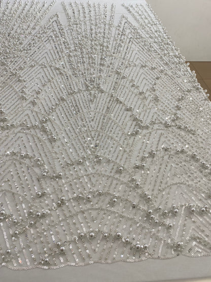 Beaded Lace with Bold Pearls