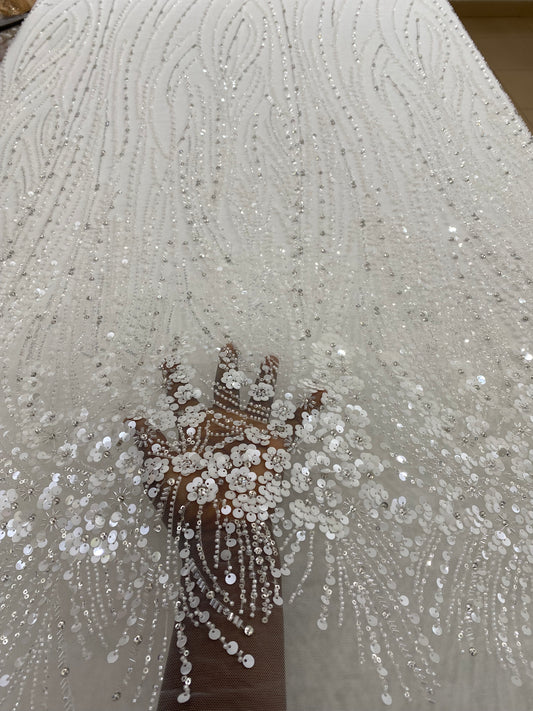 Beaded Lace with Sequins