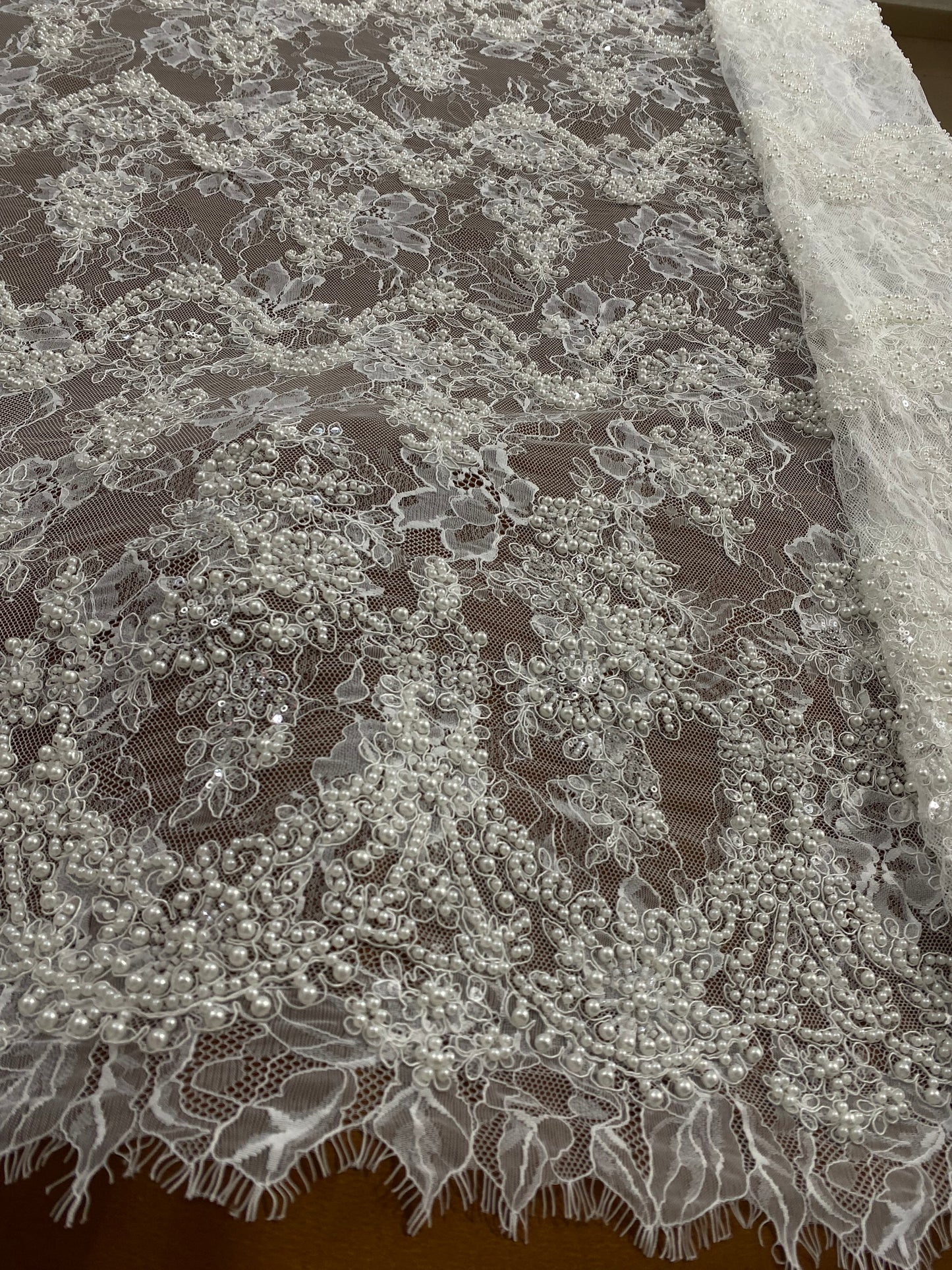 Beaded Chantily Lace