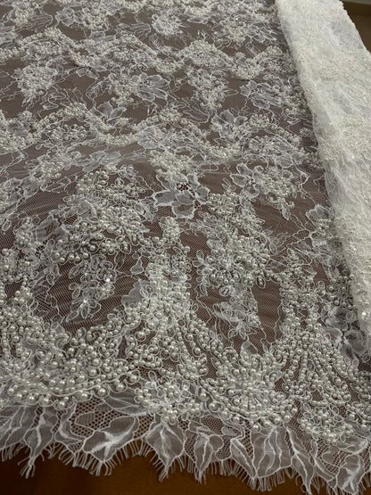 Beaded Chantily Lace