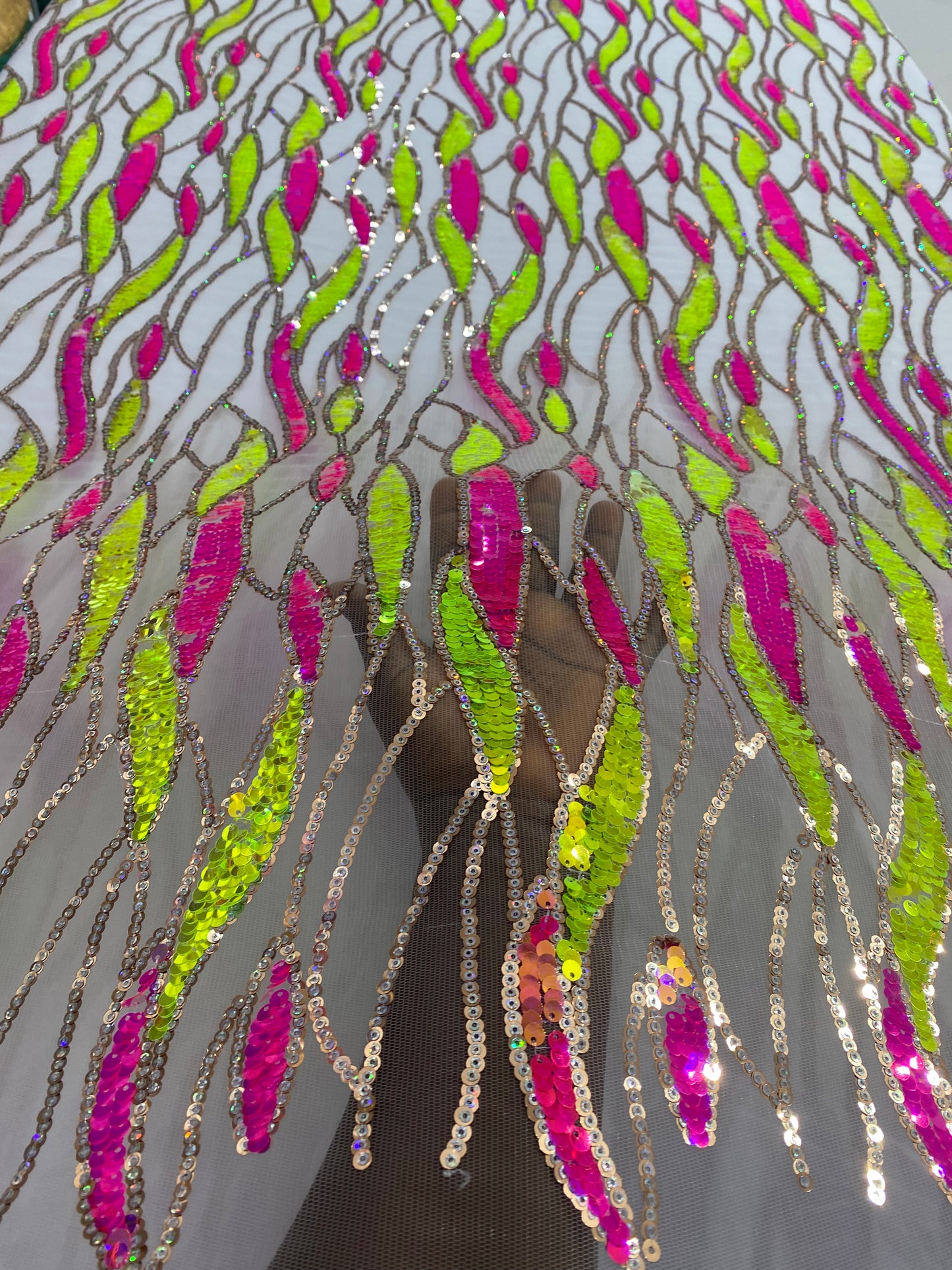 Multicolored Sequins Fabric