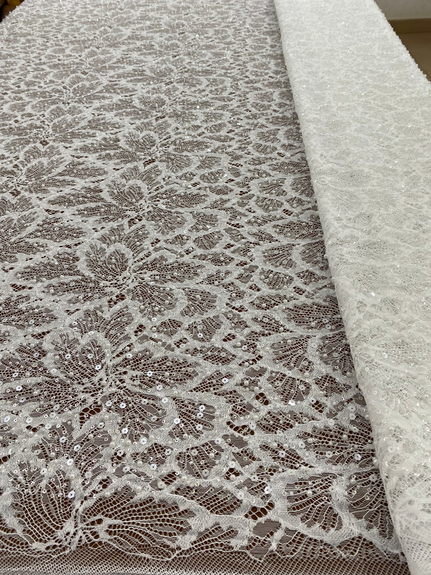 Beaded Chantily Lace