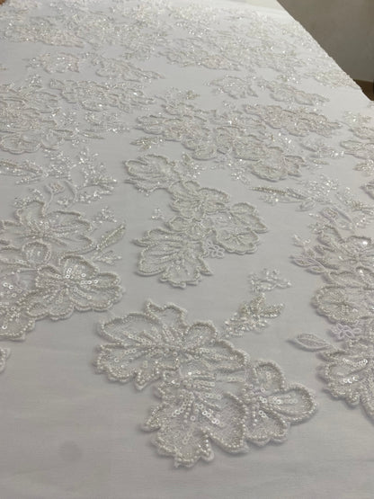 Beaded Lace with Chantily Pattern