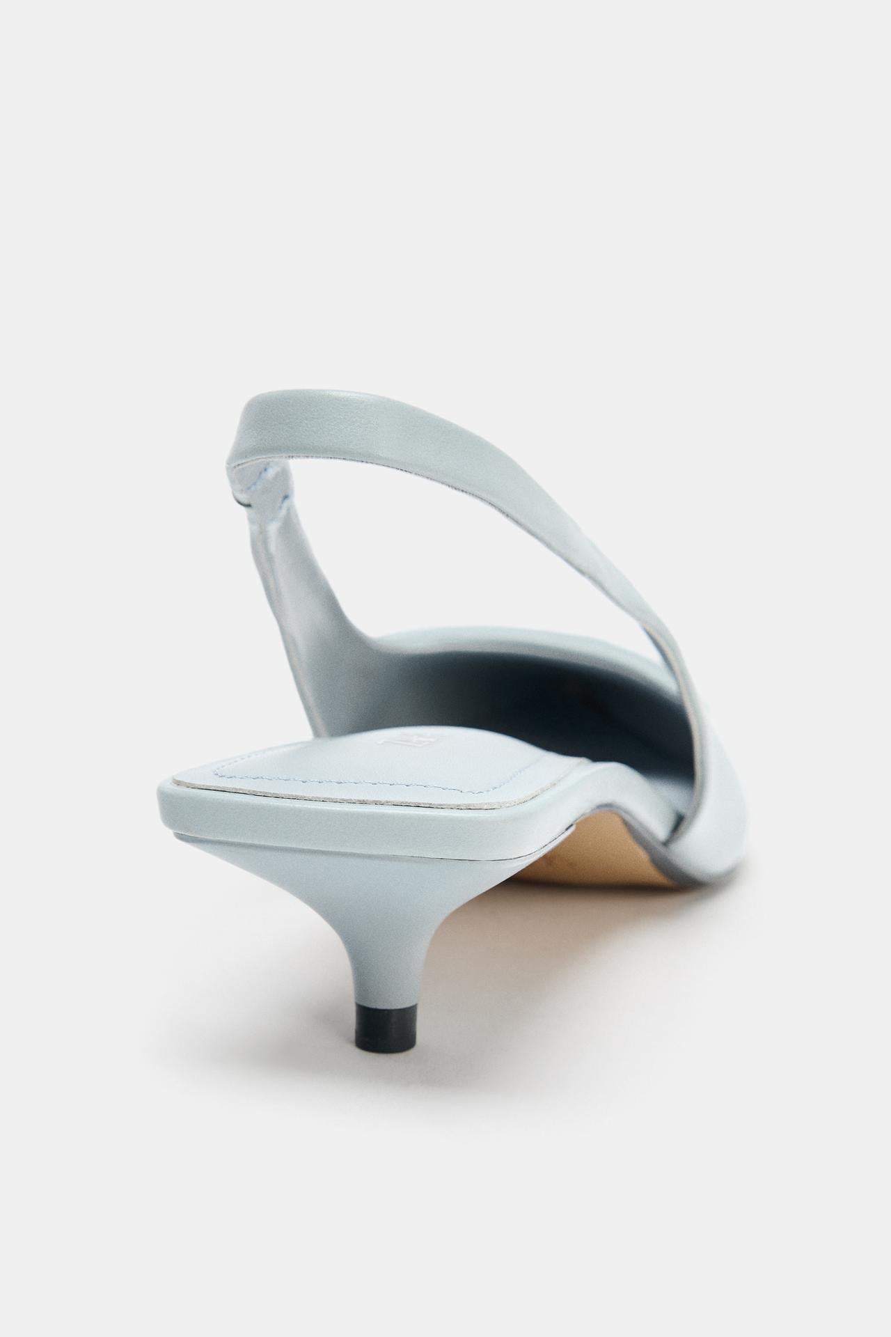 LIGHT BLUE SLINGBACK KITTEN HEELS