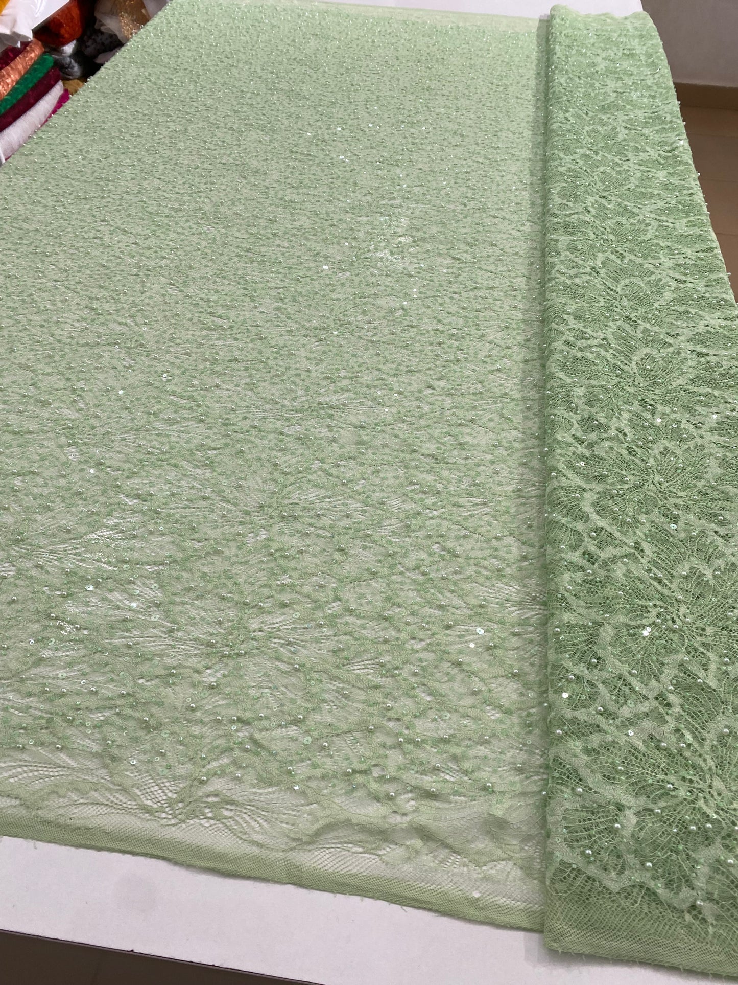 Beaded Chantily Lace