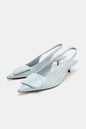 LIGHT BLUE SLINGBACK KITTEN HEELS