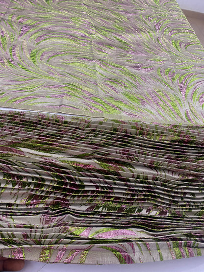 Pleated And Plain Brocade