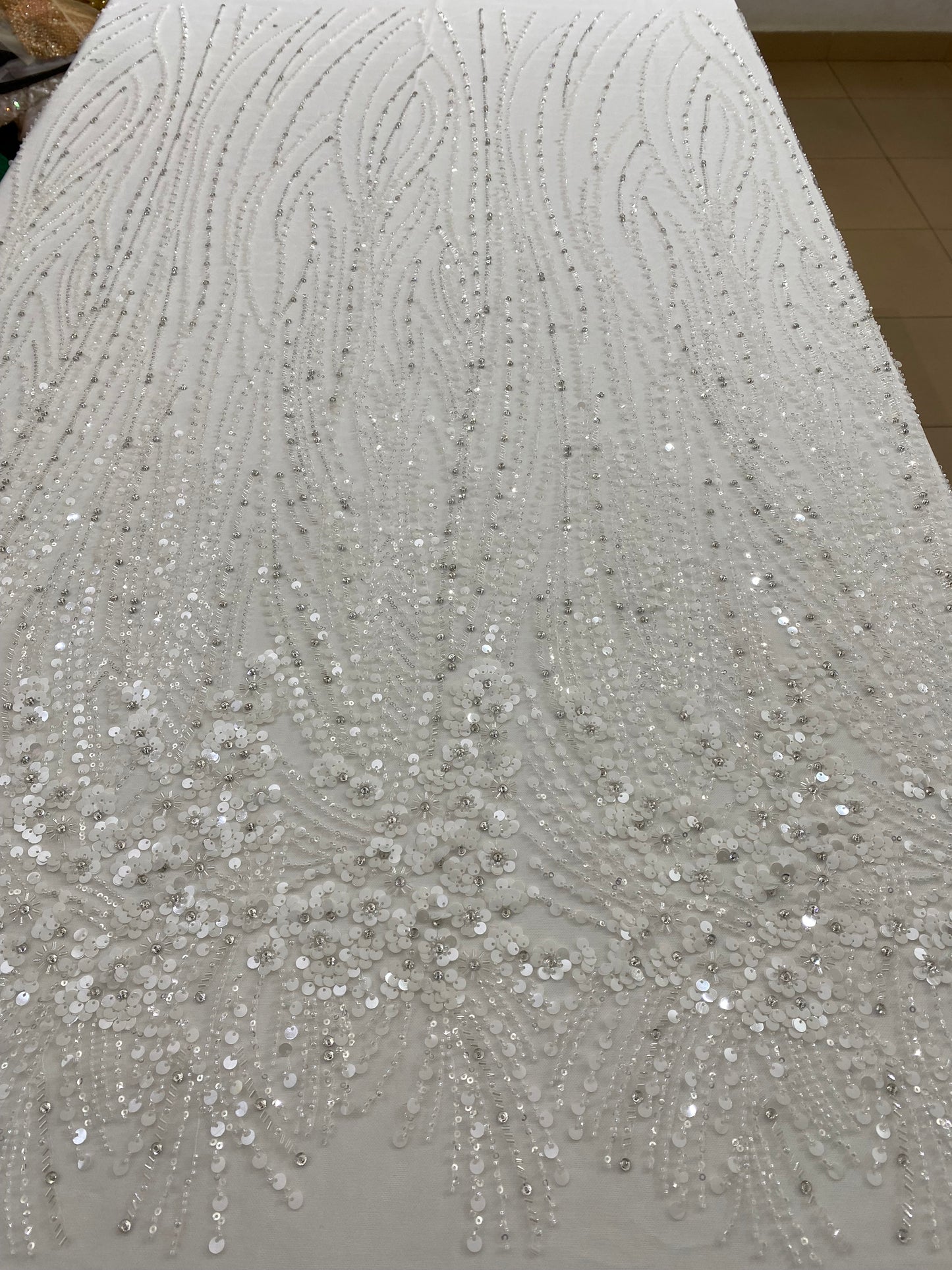 Beaded Lace with Sequins