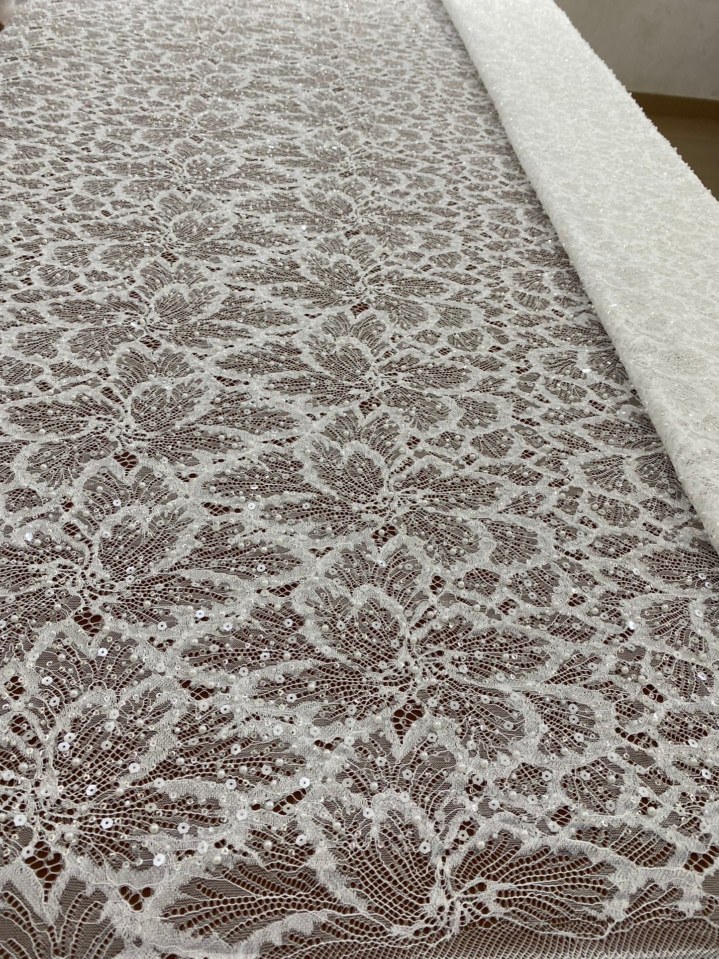 Beaded Chantily Lace