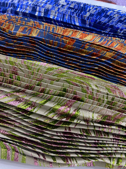 Pleated And Plain Brocade