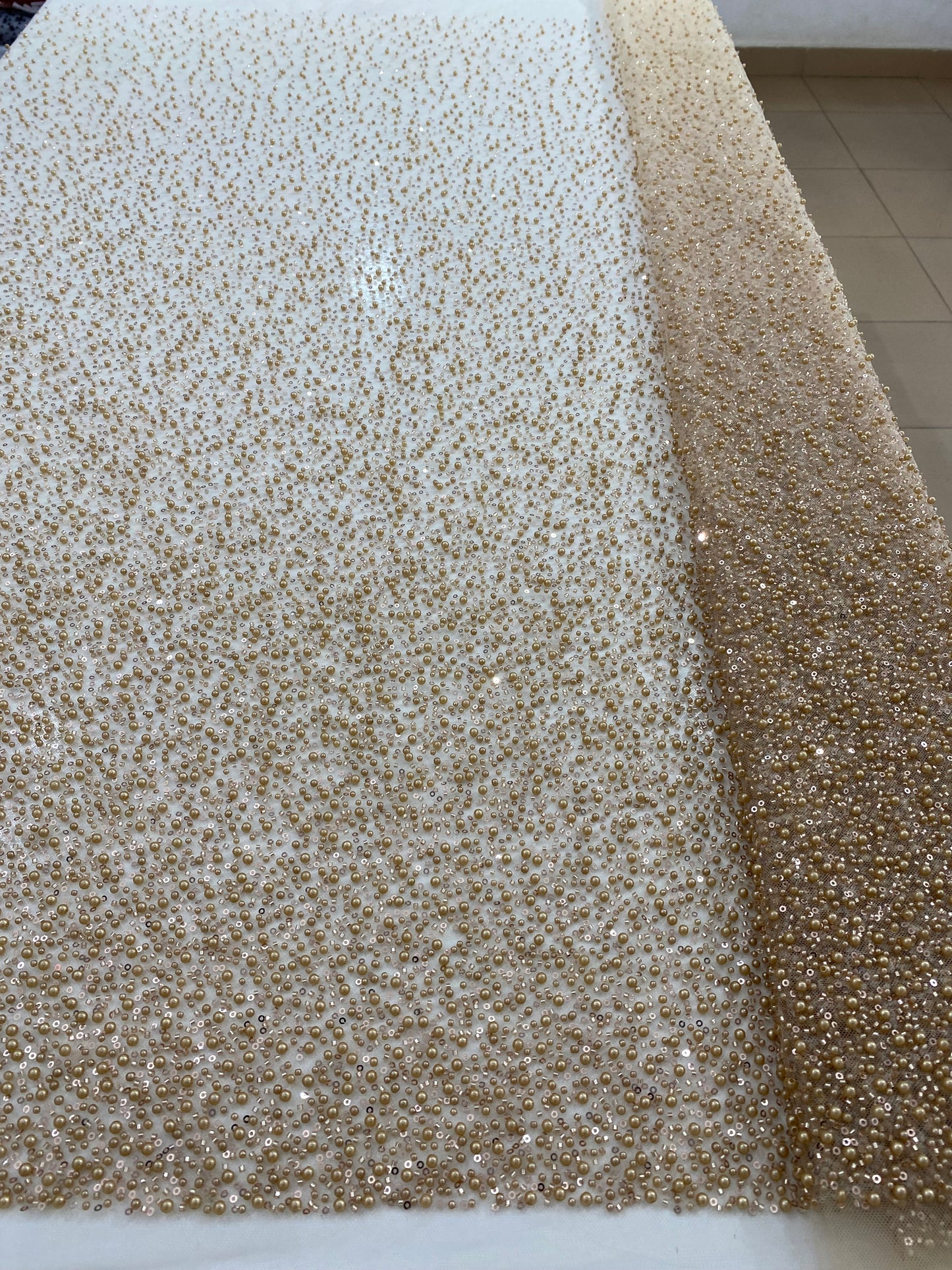 Beaded Lace with pearls