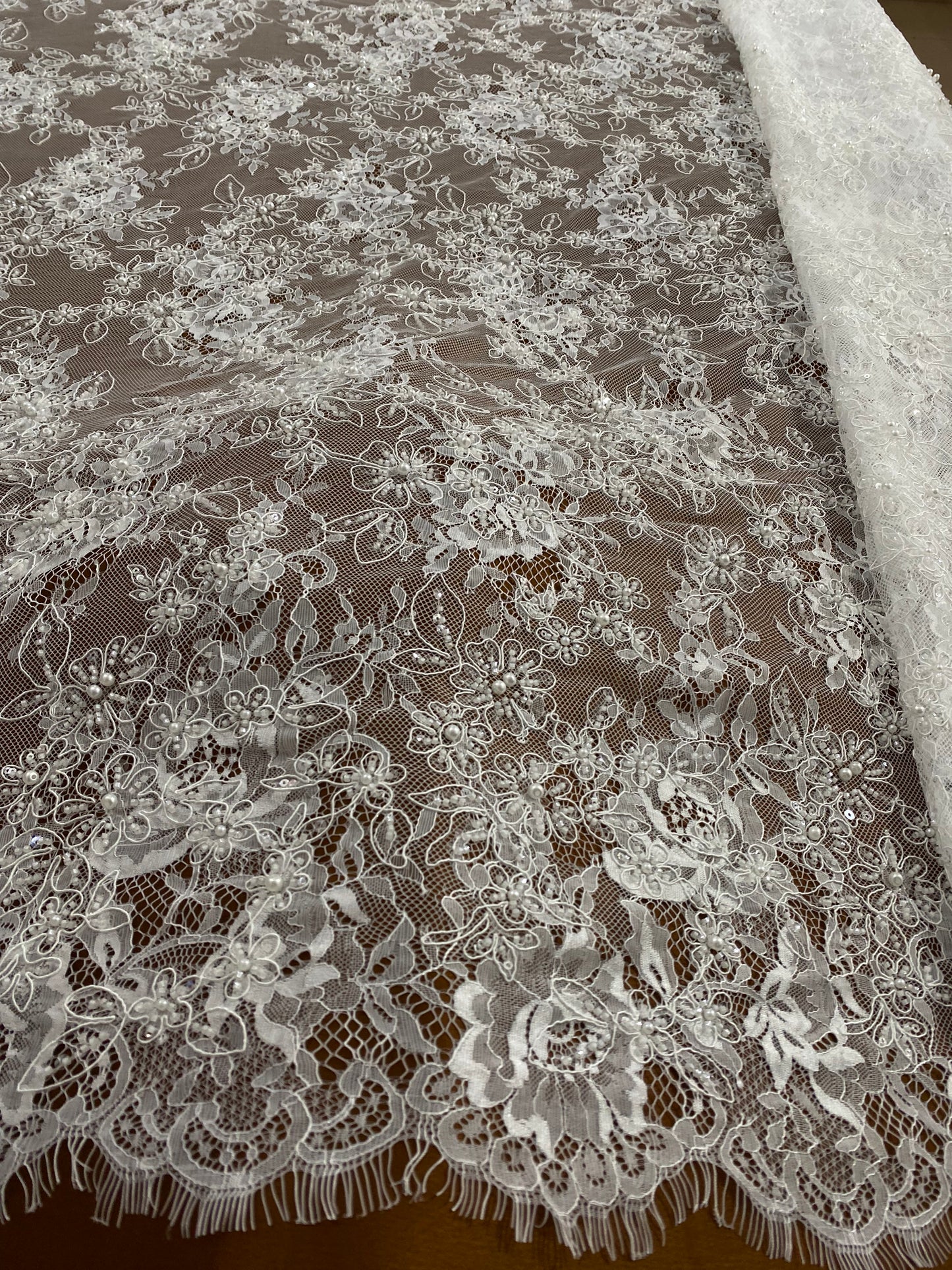 Beaded Chantily Lace